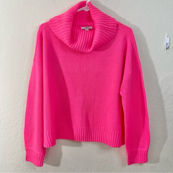 Bar III Sweaters - Bar III Hot Pink Cowl Neck Long Sleeve Sweater Women Size XL Cozy Minimalist